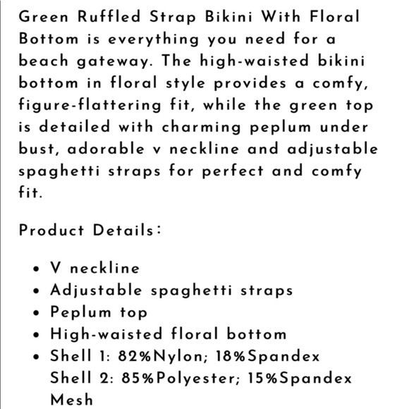 Green ruffle top bikini - Picture 3 of 5